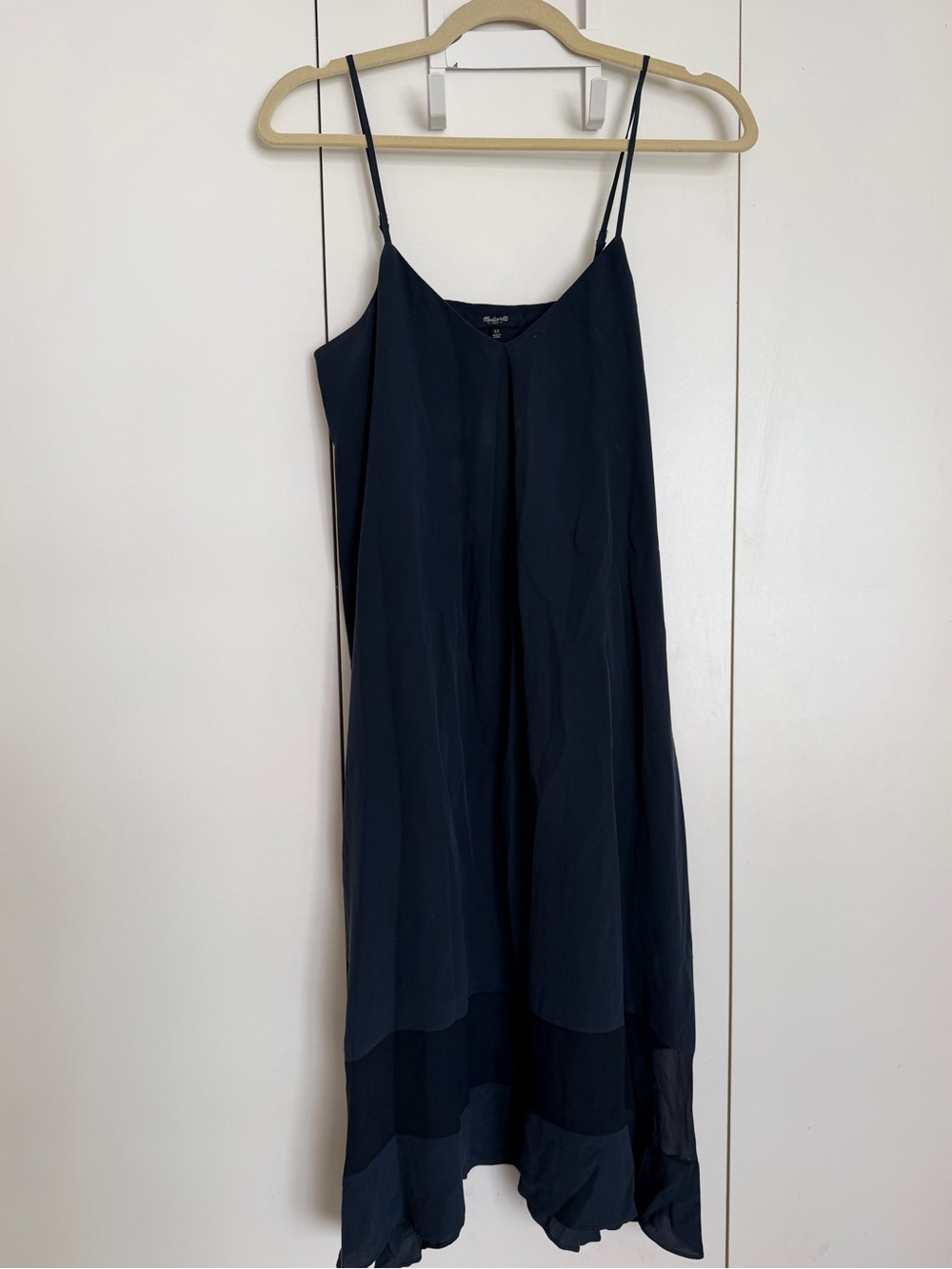 Madewell 100% Silk Midi Dress with Spaghetti Straps